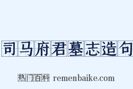 司马府君墓志造句是什么意思的图片